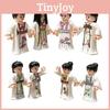 Chinese Traditional Dress Mini Figures With Floral Patterns