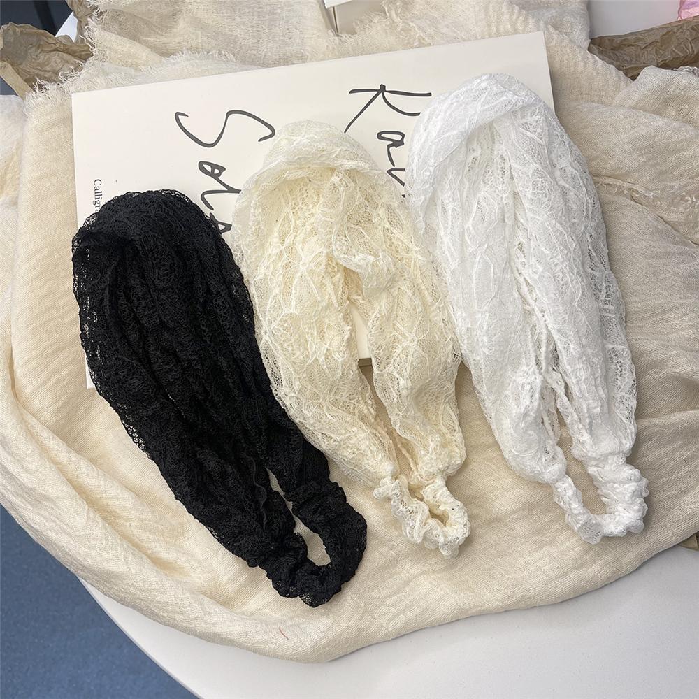 Hollow-out Elastic Hair Wrap Spring Summer Lace Hairband Cap Hair Accessories for Photoshoots