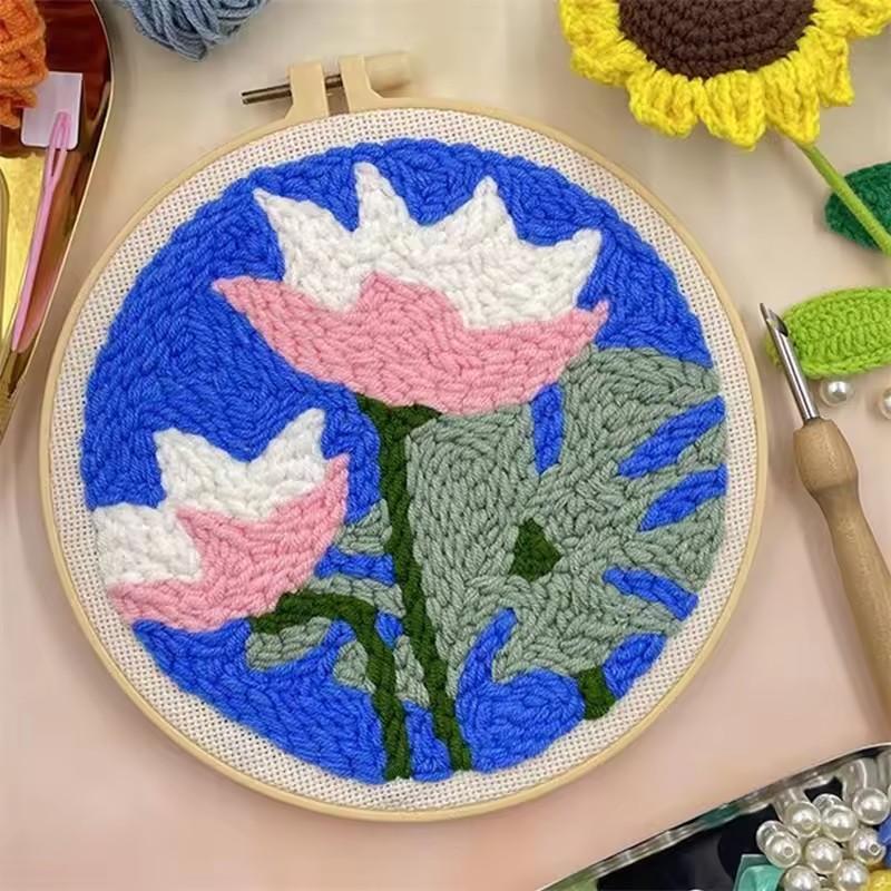 DIY výšivka děrovací jehlou Startovací sady Sedmikráska Lilie Květinová šicí sada Zábavné Snadné sady pro děrovací jehlu Pro začátečníky DIY ruční práce