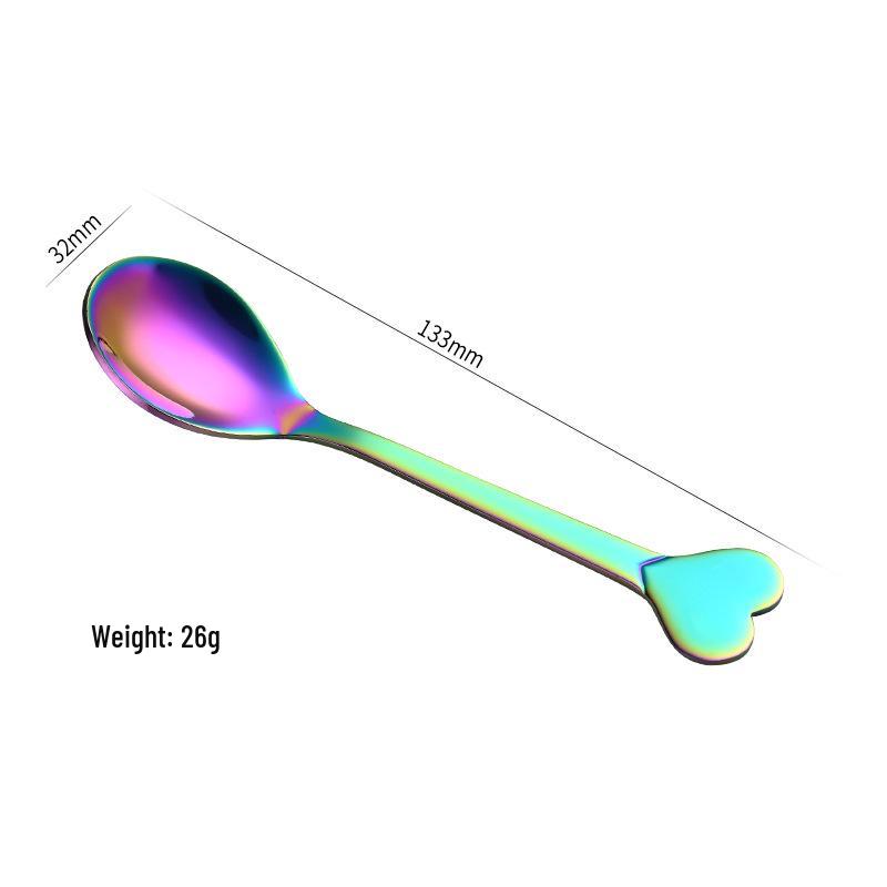 Stainless Steel Heart-Shaped Dessert and Fruit Fork Set for Kids