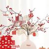 Red Berry Bonsai Scene Ornament for Wedding and Living Room Decor