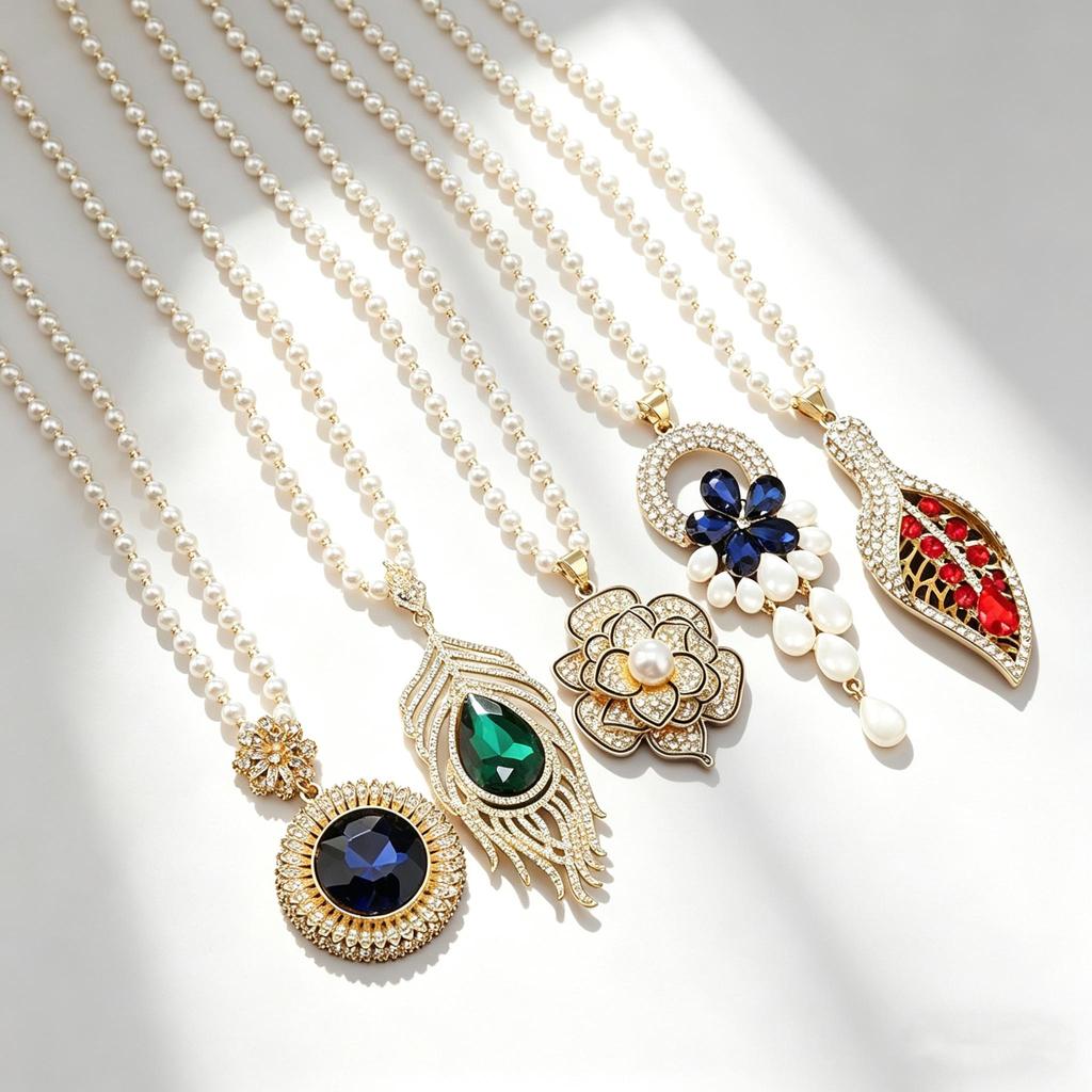 Long Exquisite Crystal Pendant Sweater Necklace for Women, High-End Elegant Versatile Fashion Sweater Chain Jewelry