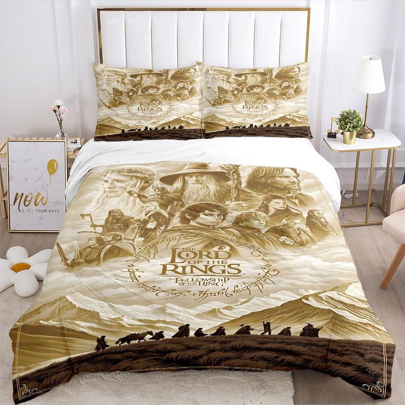 3pcs Lord of the Rings Cover Set, Bedding Set, Soft Comfortable Duvet Cover, For Bedroom, Guest Room (1*Duvet Cover + 2*Pillowcases, Without