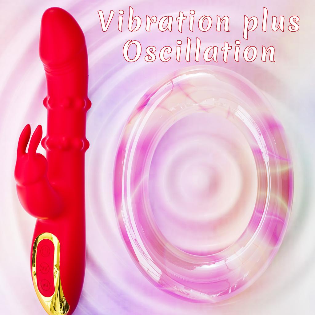 Thrusting Rotating Rabbit Dildo Vibrator Telescopic Vibration G Spot Clitoris Stimulator Female Masturbation Sex Toys for Women
