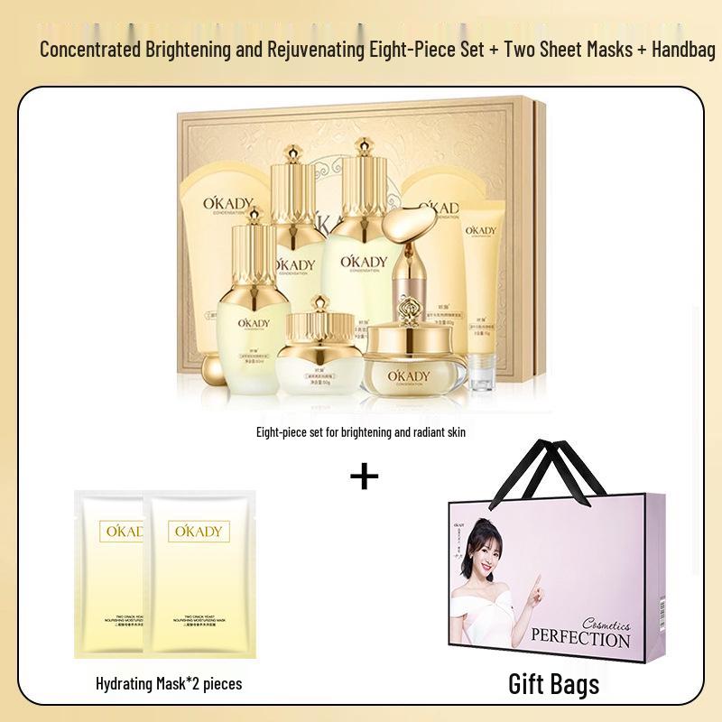 

Набор для ухода за кожей Oupei для осветления и омоложения (8 шт) + Маска, Помада и Кушон