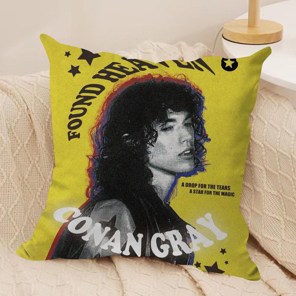 Conan Gray Holidays Cushion Cover Silky Short Plush DoubleSided Printed Pillow Case for Sofa All Seasons Home Decor Gift