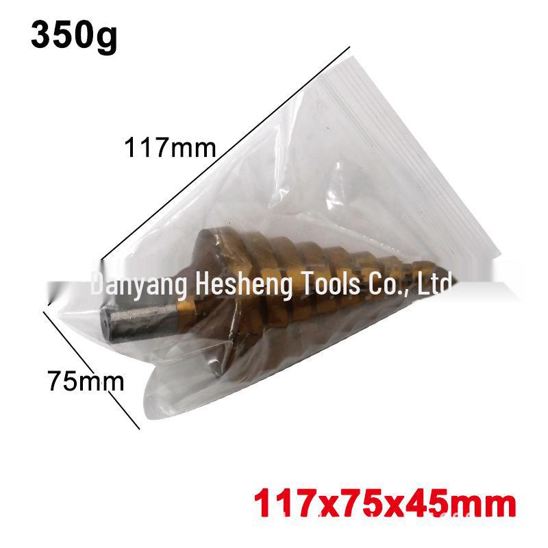 Titanium-Plated Nitrided Step Drill, 10-45mm, Large Size Pagoda Drill for Electric Drills