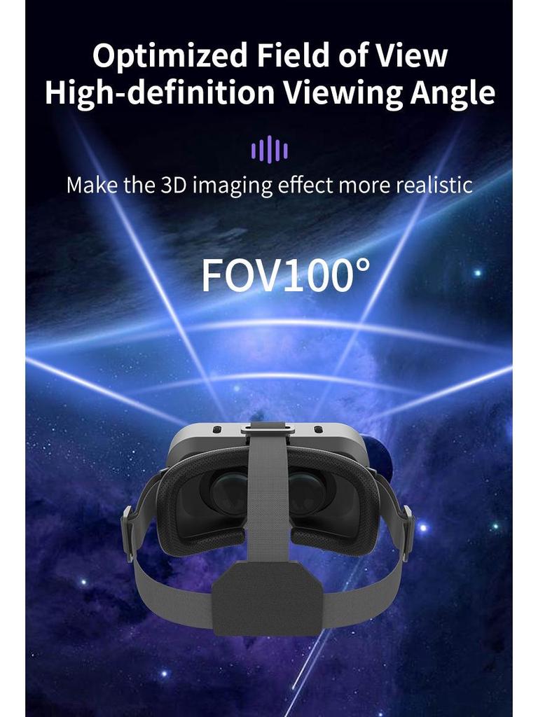 Qianhuan Magic Mirror 3D VR Glasses: Head-Mounted, Compatible with Large-Screen Mobile Phones for Movies & Games.
