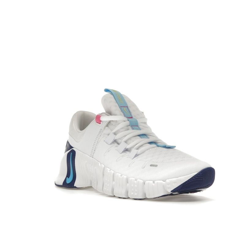 Nike Free Metcon 5 White Aquarius Blue Women Sneakers Fierce-Pink Deep-Royal-Blue DV3950-103