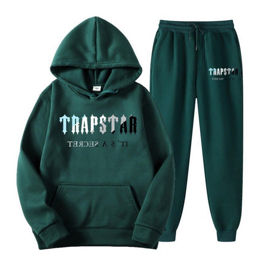 Women's Hooded Athletic Tracksuit Unisex Two-Piece Running Clothing Long Sleeve Pullover Hoodie Sweatshirt + Track Pants Set