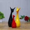 Lucky Deer Statue Family Piano Finish Ceramic Figures Deer Couple Showpiece Decorative Showpiece - 6 Cm  (Polyresin, Multicolor)
