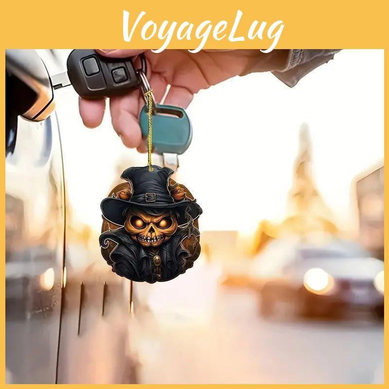 Halloween Car Decoration Pendant Acrylic Skeleton Head Pumpkin Style Vehicle