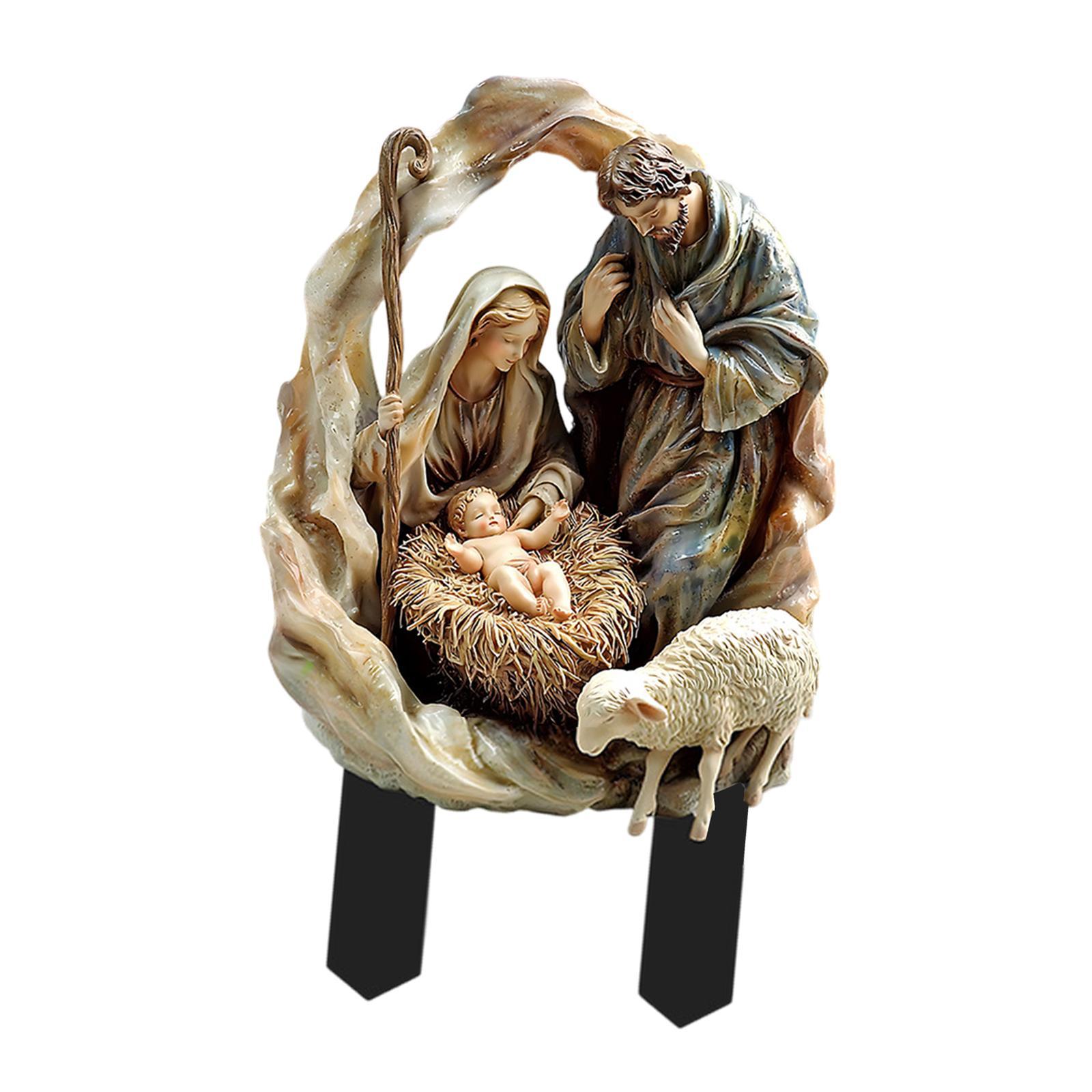 Holy Family Landscape Garden Stake Lawn Sign 2D Plane Outdoor Elegant Flowerbed Acrylic Flowerpot Decoration Ground Stake