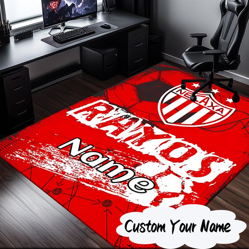 Custom Name NECAXA Team Crest Design Rug for Living Room, Game Rooms, Office, Bedroom, Floor Mat Playful Design, fan gifts Christmas decor