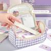 Y2k Print Korean Style Pen Bag Plaid Grids Pencil Pouch Cloth Stationery Bag  Stationery Supplies