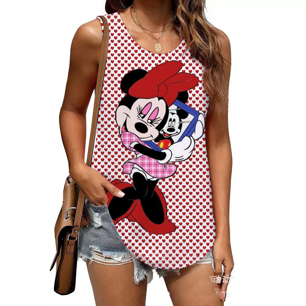 Fashion Printed Top Casual Loose Sleeveless T-Shirts Women’s