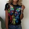 Süße Katze Tier 3D Druck T-Shirts Sommer Mode Damen Rundhals Kurzarm T-Shirt Tees Harajuku Y2K Tops Damenkleidung