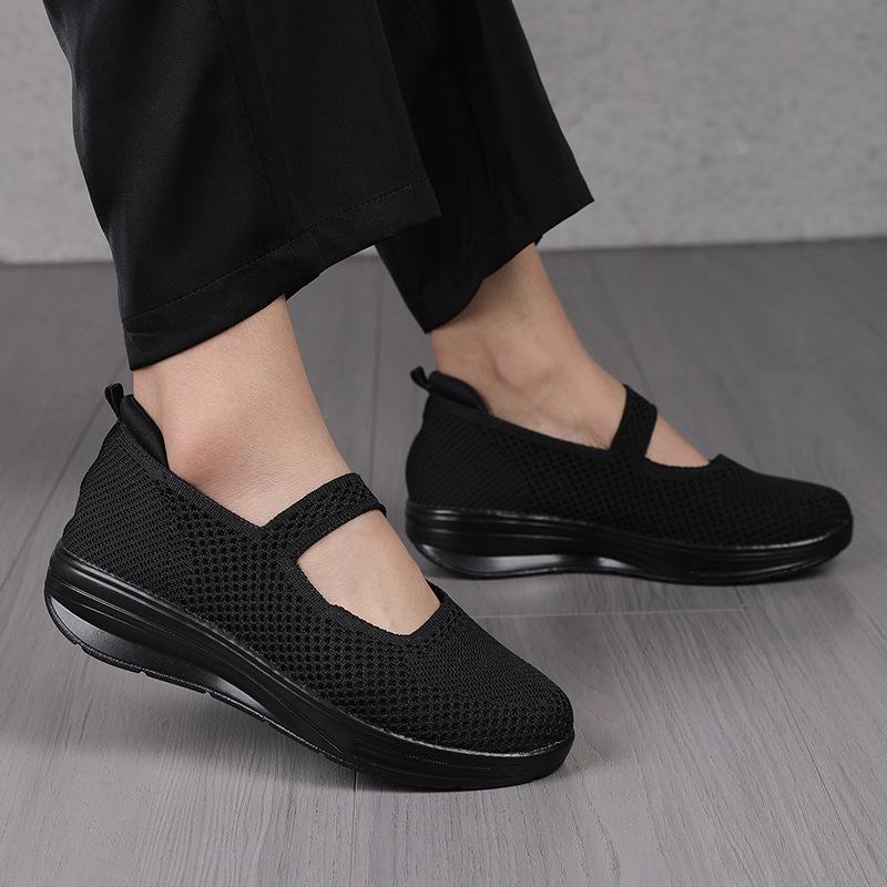 New women's shoes casual and versatile summer air cushion running shoes flying woven breathable lazy shoes one-pedal sports shoes