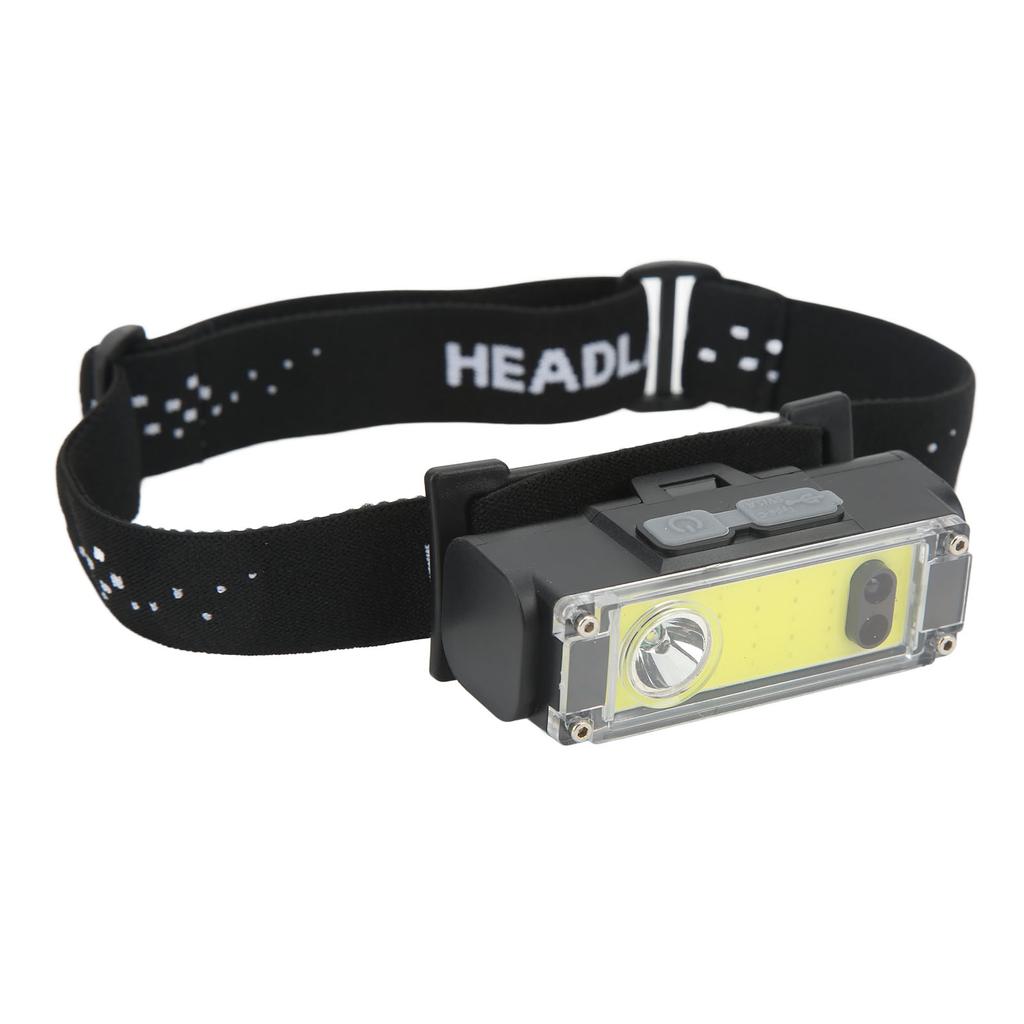 Induction COB Headlight XPE COB Headlamp Fixed Focusing Waterproof TYPE C Fast Charging Headlight with LED Indicator