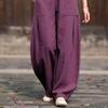 Pantaloni a Lanterna da Donna Retro a Vita Alta in Cotone e Lino - Taglie Forti, Colore Unito, Snellenti, Lunghi, Casual per Primavera/Estate