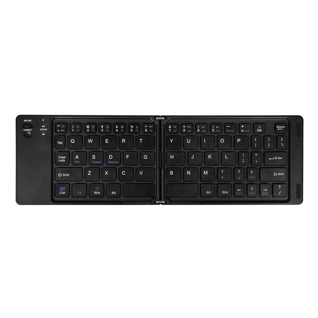 Foldable Wireless Keyboard Slim Portable Bluetooth Keyboard Rechargeable Folding Keyboard for IOS Windows Android iPad