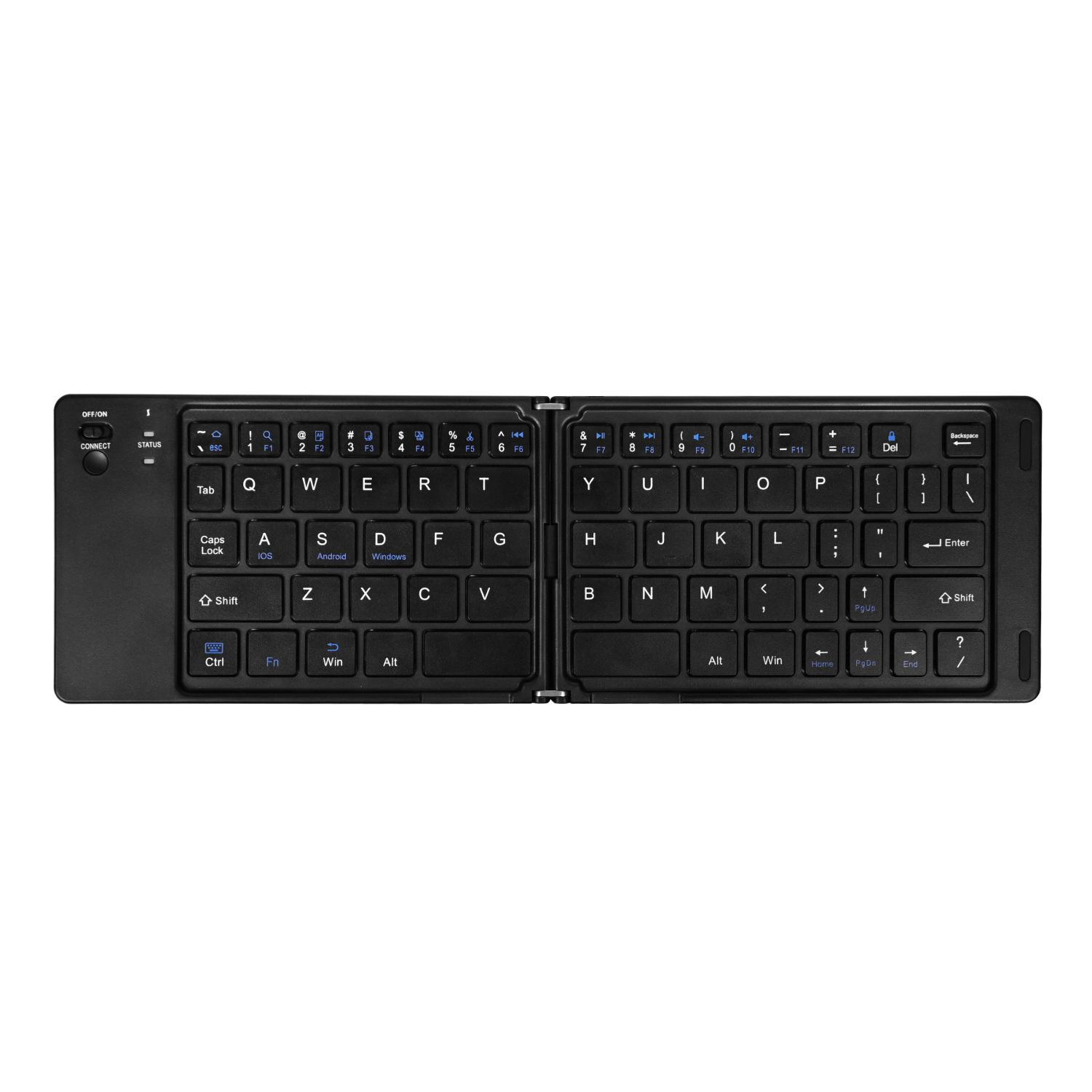 

Foldable Wireless Keyboard Slim Portable Bluetooth Keyboard Rechargeable Folding Keyboard for IOS Windows Android iPad чорний