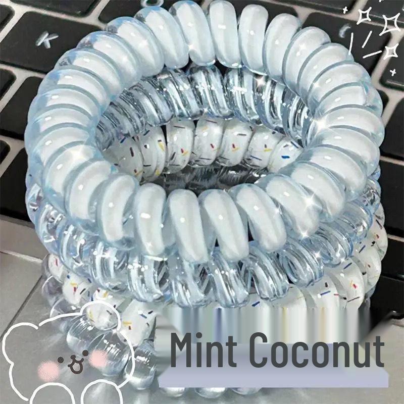 Korejský styl puntíkovaná gumička do vlasů: Vysoce kvalitní barvy hroznová a kokosová, odolné a všestranné pro každodenní použití