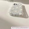Blue and White Floral Application Apple 16promax Mobile Phone Case 15plus Fresh 14 Airbag 13 Transparent 1211