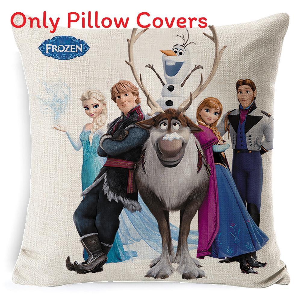 

Frozen The Snow Queen Cartoon Cushion Cover Linen Material Cozy Home Spaces Style 1