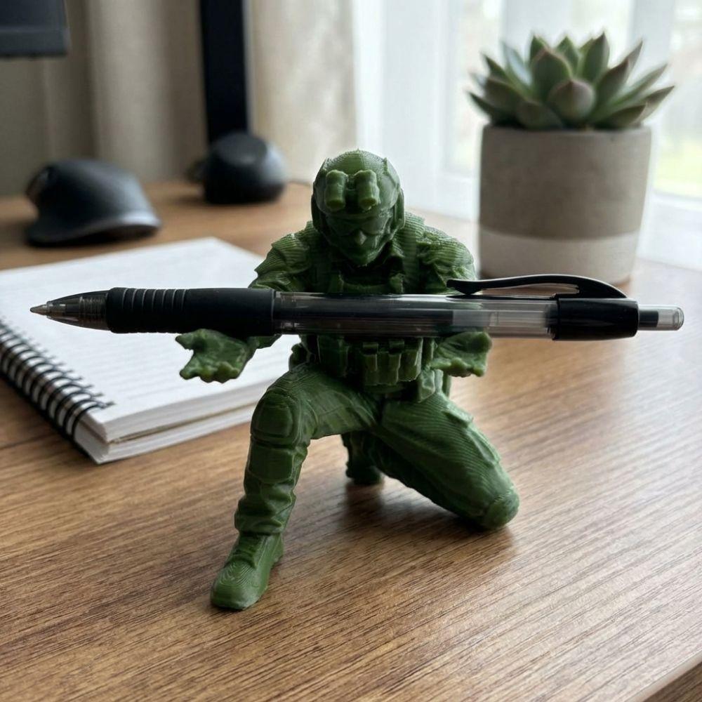 Special Forces Figure 3D Printed Pen Stand Plastic Pencils Desk Organizer Home Office