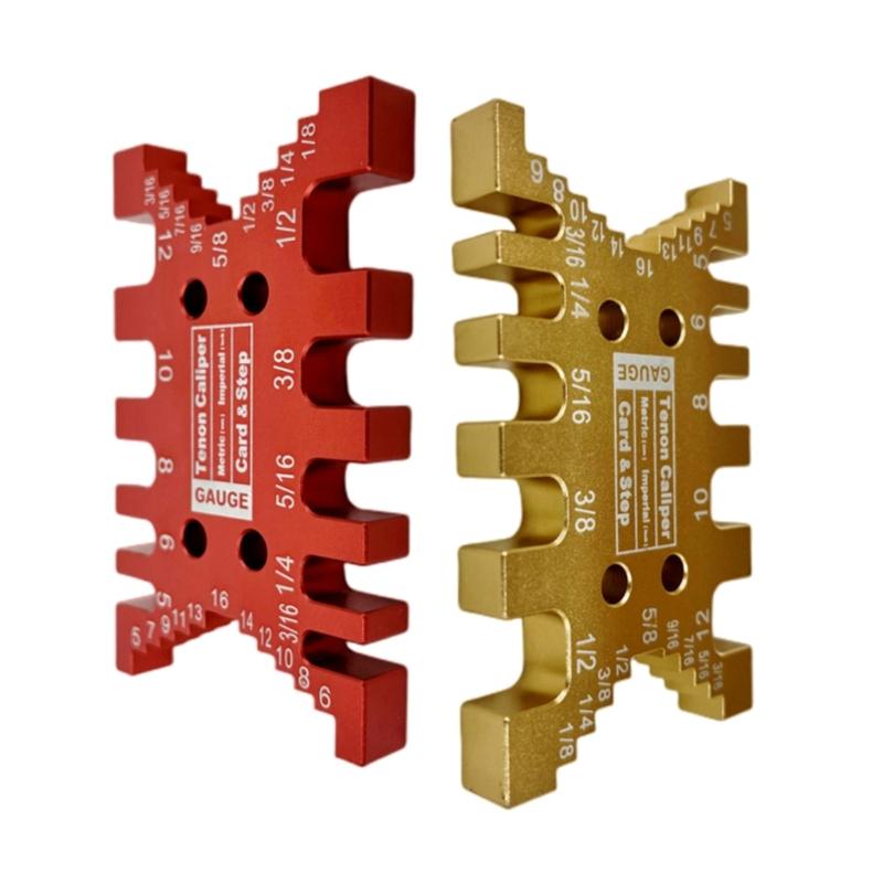 Upgraded Card Gauge High-Precision Aluminum Dovetail Jig Tenon Caliper for Measuring Height Gaps Gauge Ruler Precision-