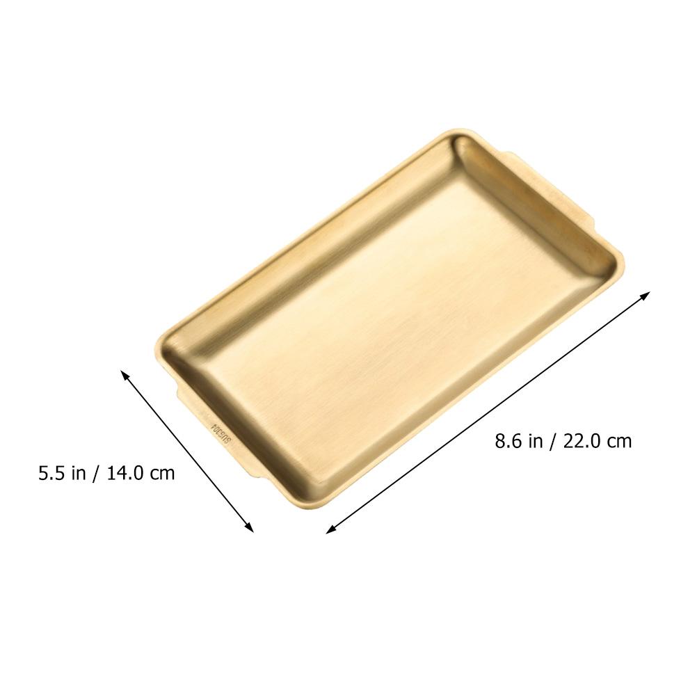 1Pcs Stainless Steel Rectangular Bake Pan Smooth Edges Bbq Camping Party Graduation Serving Plate Sushi Plate Food Container