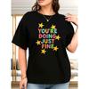 Women'S Plus Size Casual T-Shirt  All-Season Comfort, Perfect Gift for Friends, Everyday Comfort, Round Neckline Top, Durable Fabric, Relaxed Fit Tee