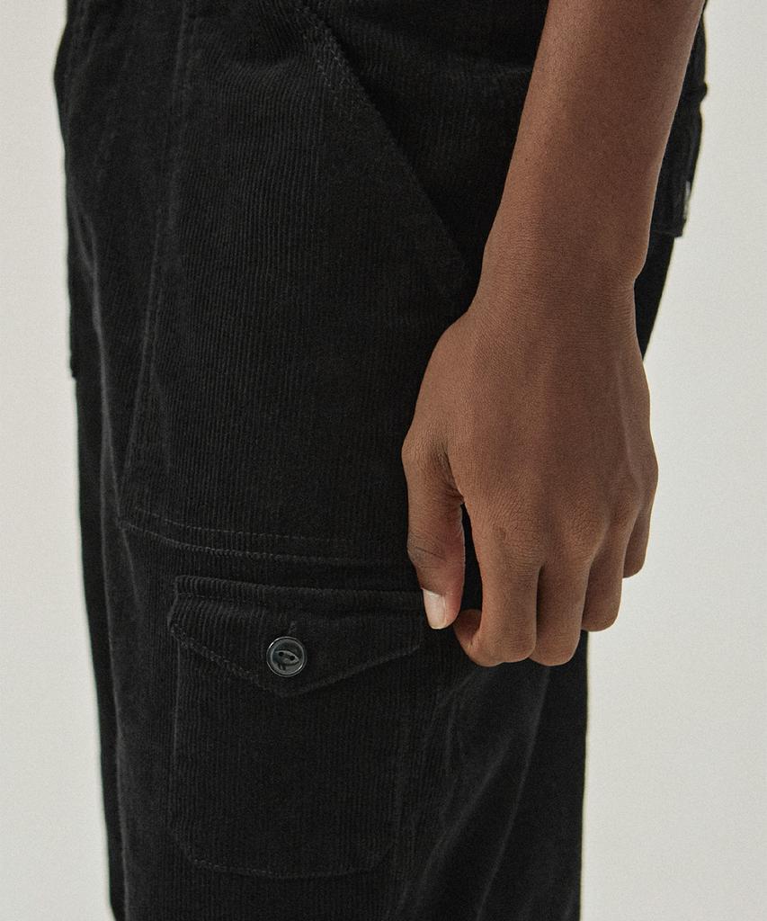 MAGOODGAN Chino 4306 Corduroy Double-Pleat Balloon Fit Black Pants