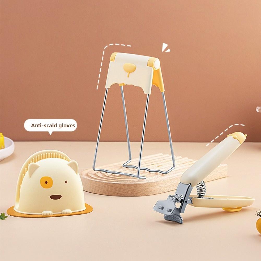 Stainless Steel Anti Scald Clip Silicone Grip Plate Holder Heat-Insulating Clip  Hot Bowl