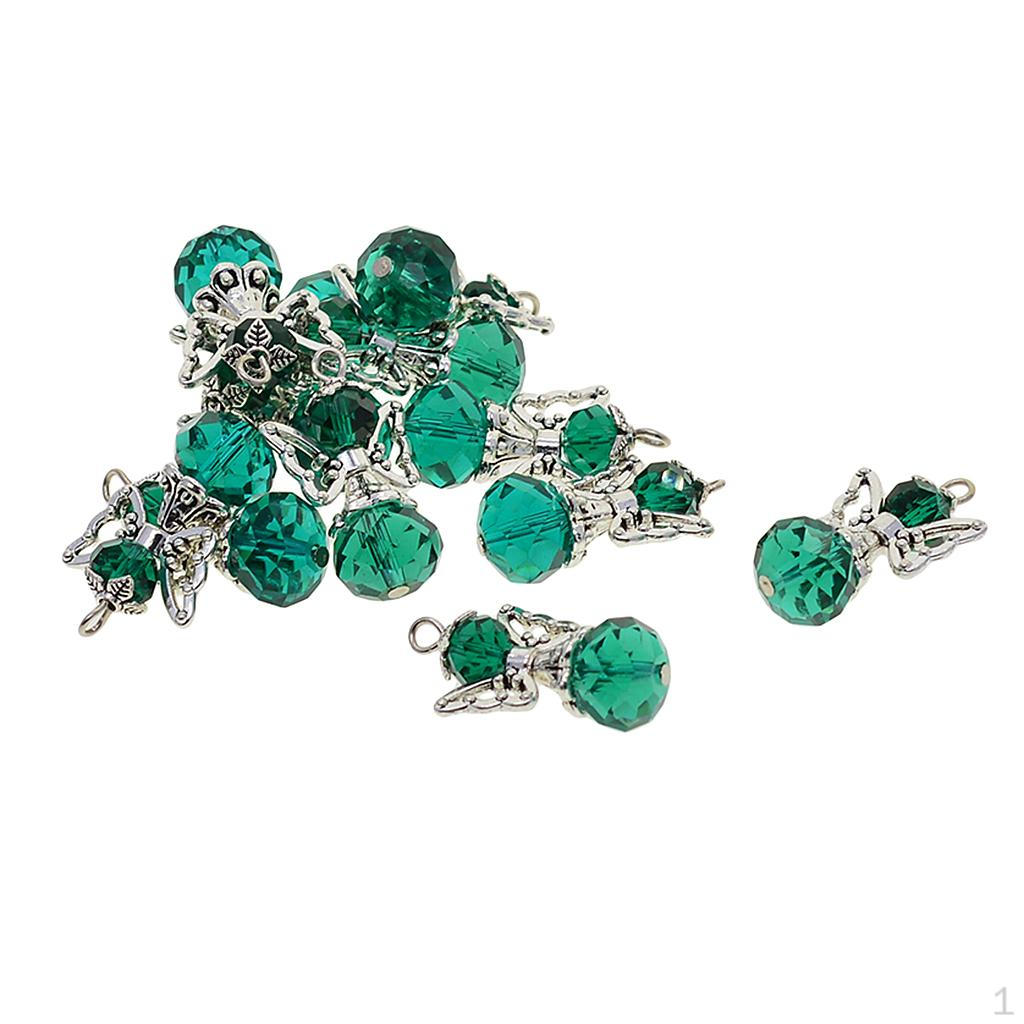 

12шт подвески в виде ангела граненые бусины браслет-распорка поделки изготовление фурнитуры peacock blue