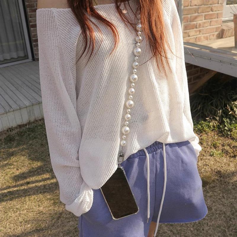 Ceramic buckle oblique span bag chain necklace light luxury niche design item decoration fashion personalized jewelry women's high sense