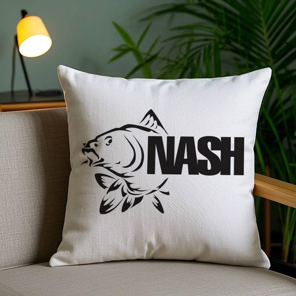 Pillow Case N-Nash Fishing logo Office Sofa Dorm Chair Back Short Plush Double-sided Printing Home Cushion Cover