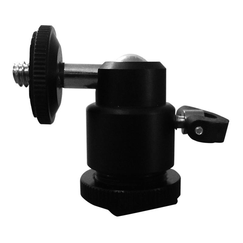 1PC Metal 1/4" Black Ball Head Bracket/Holder/Mount For Camera Tripod Hot Shoe Adapter