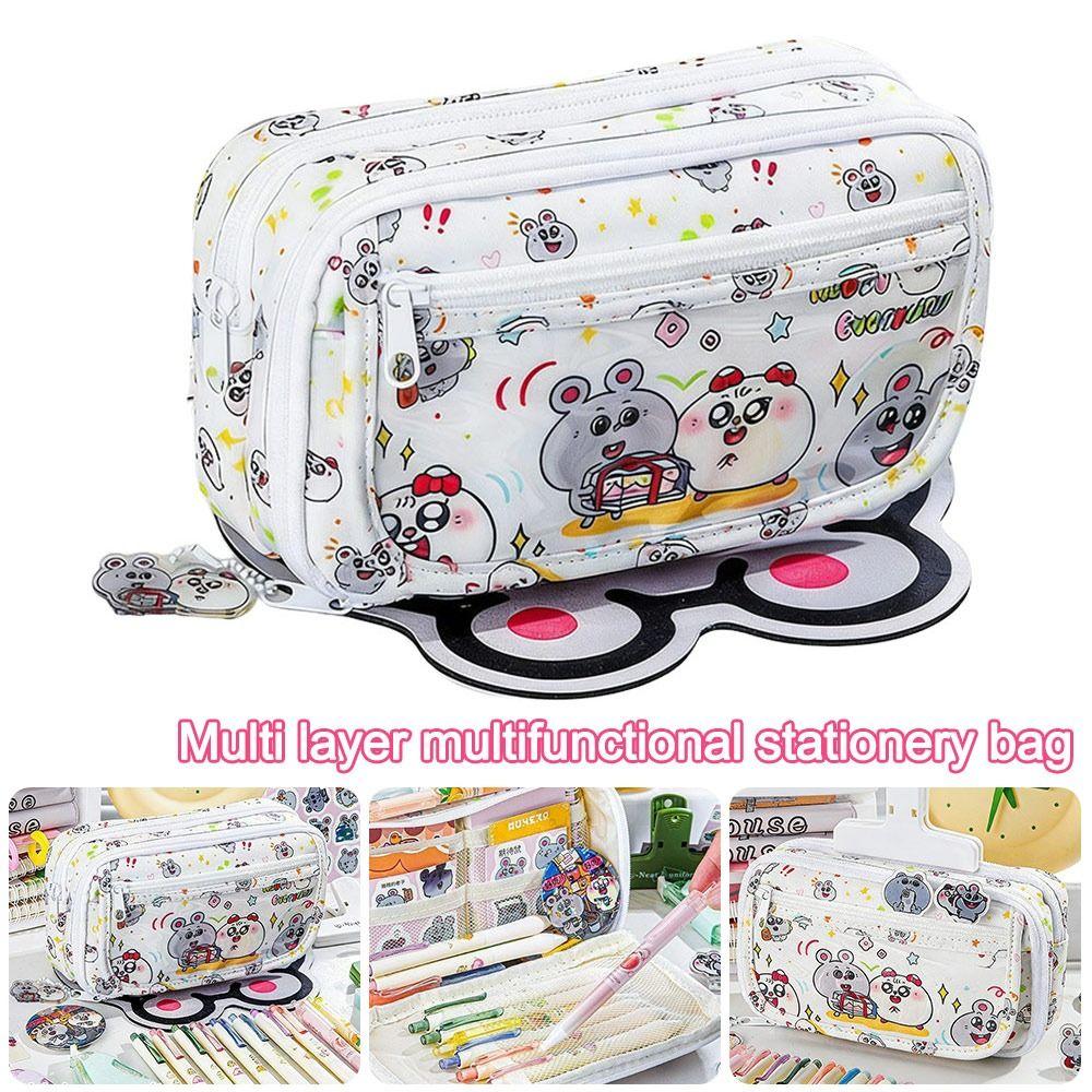 Multifunctional Large Capacity Pencil Case Flip Design Multilayer Pen Bag Pencil Box Back to School Supplies