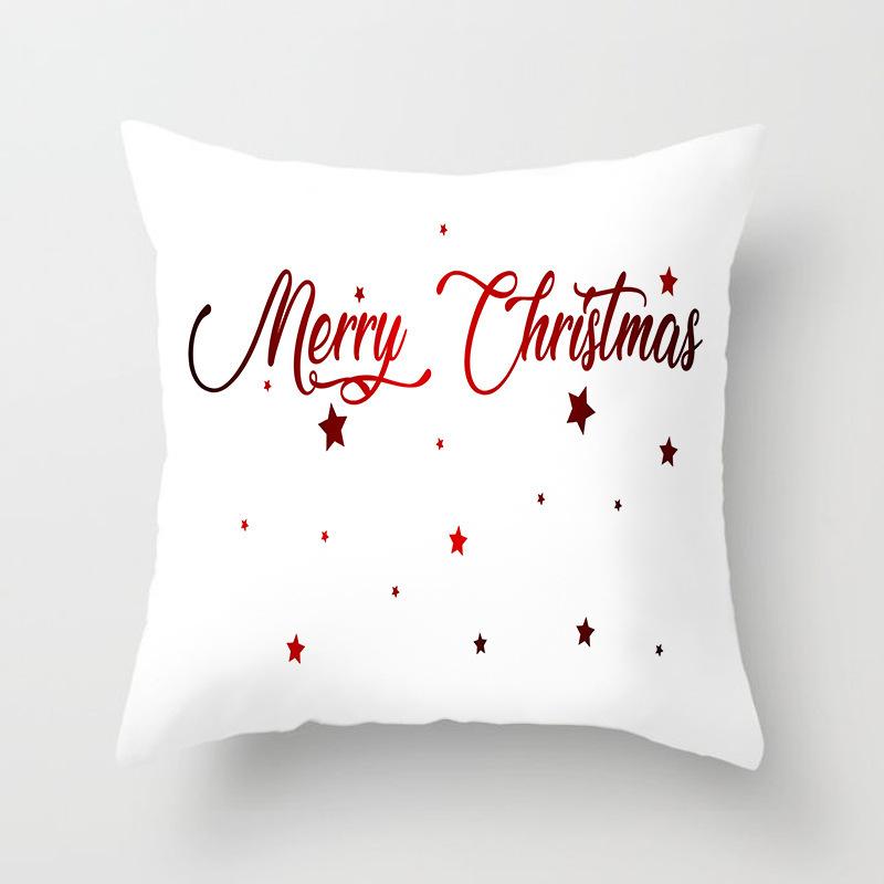 Christmas-Themed Pattern Throw Pillow Cover With Short Plush Print For Living Room Sofa Decoration Cushion Cover Pillow Covers