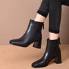 Stiefel Herbst und Winter neue höhenvergrößernde und dünne kurze Stiefel Temperament mit Rock Winter Samt hochhackige Stiefel