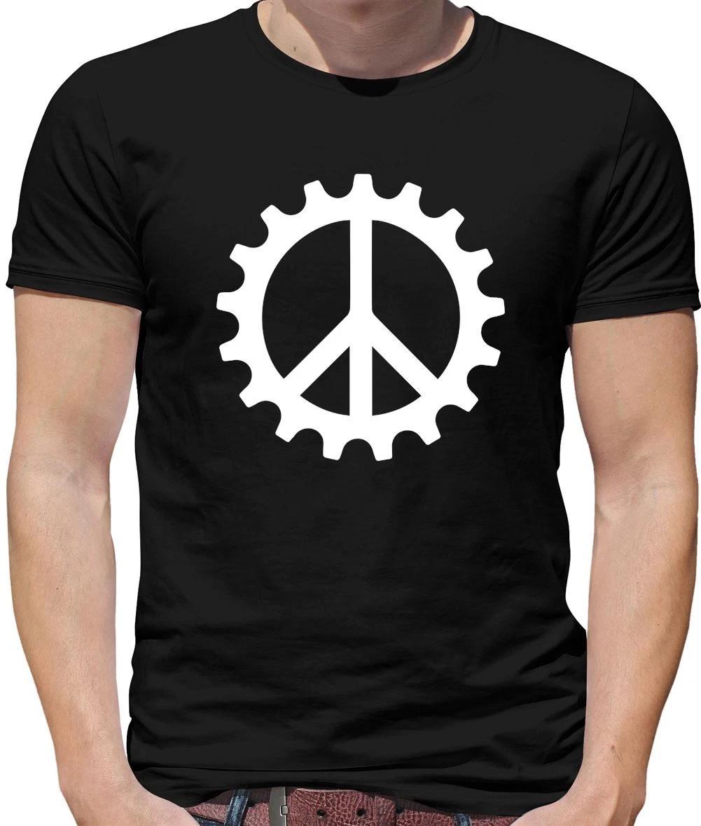 Peace Symbol Bike Cog Mens T-Shirt - Cyclist - Biker - Biking - Cycling - Motor XXL
