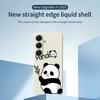 For Samsung Galaxy S25 Case Panda Pattern Printing Straight Edge TPU Phone Back Cover
