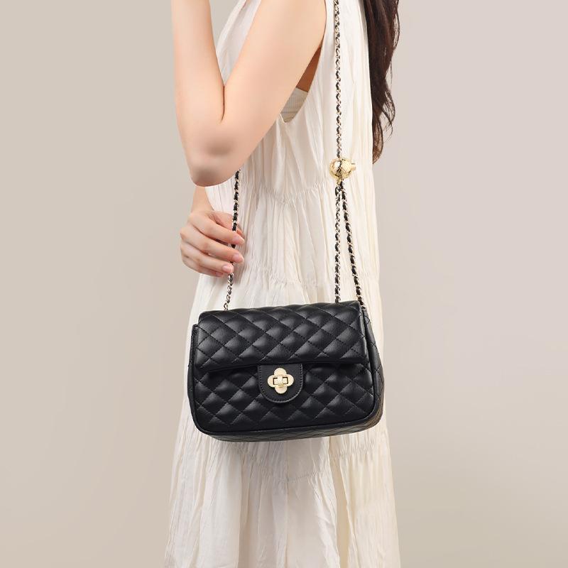 Bag Women'S Bag Summer Fashion Versatile Shoulder Small Square Bag Xiaoxiangfeng Rhombus Chain Crossbody Bag