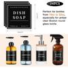 24PCS Waterproof Labels for Glass or Plastic Bottles, Bathroom Hand Soap Shampoo Dispenser Label Stickers, Removable Cleaning Labels for Soap,