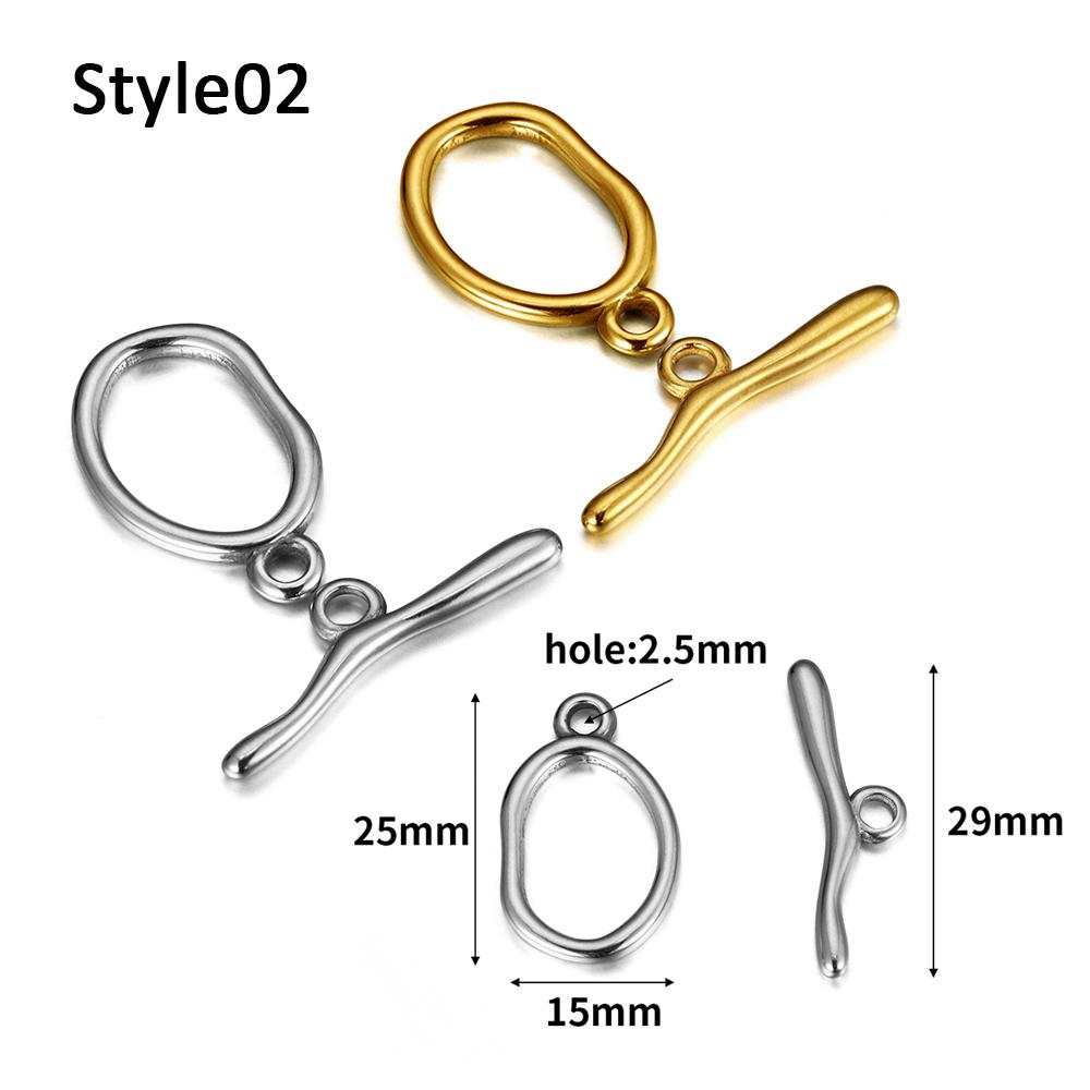 Wholesale No Fade 4sets Stainless Steel Curved OT Clasp Connector Toggle Clasp for Jewelry Making Necklace Bracelet Accessories