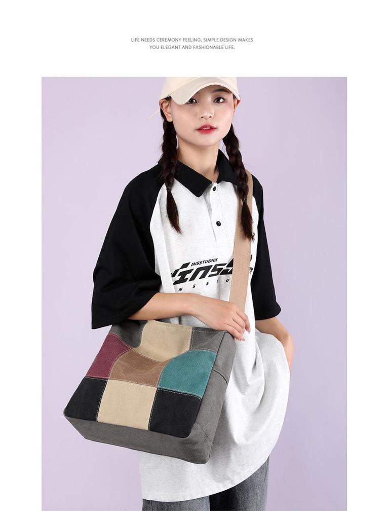 2025 Trendy Women's Large Capacity Korean Style Canvas Shoulder Bag
