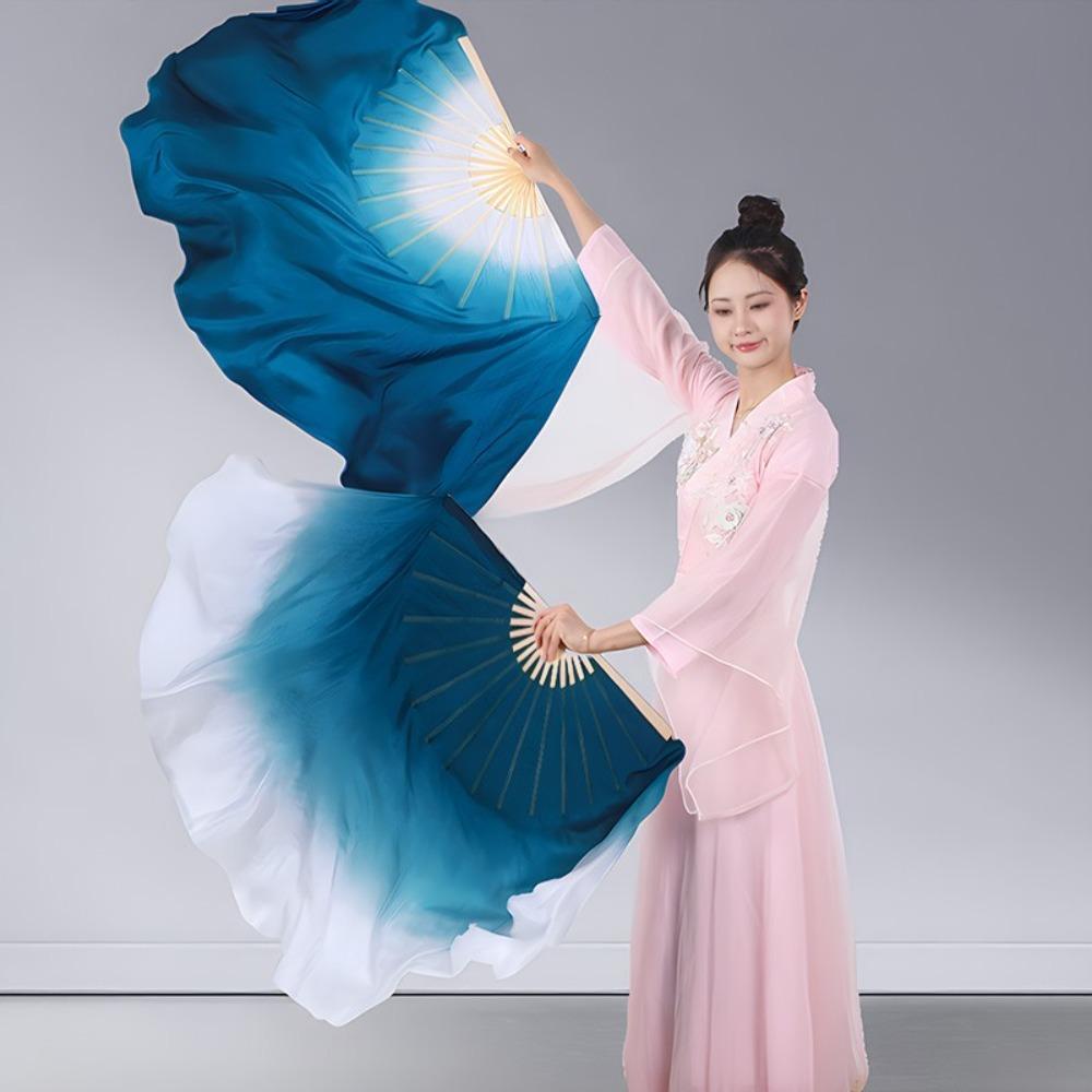 

Chinese Classical Dance Fan Hand Dye Folding Fan Portable Hand Fan Folk S-Style B