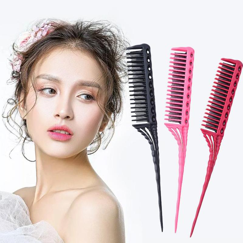1Pc Professional Hair Combs Tip Tail Comb Barber Hairdressing Comb 3-Row Teeth Detangling Comb Salon Tools Barber Accessories